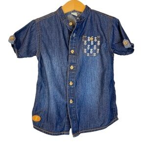 LC Waikiki Boy's Pineapple Denim Button Up Shirt